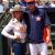Throwing out the first pitch at an Astros spring training game
